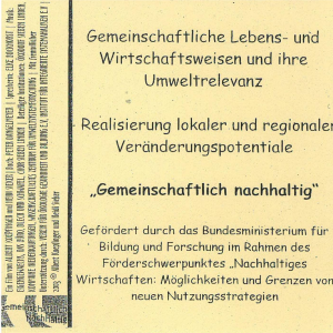Gemeinschaftlich nachhaltig (2003)